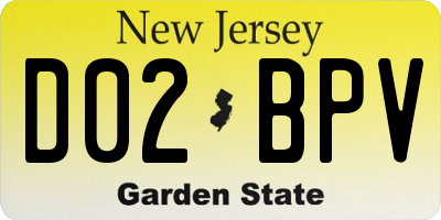 NJ license plate D02BPV