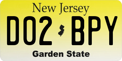 NJ license plate D02BPY