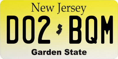 NJ license plate D02BQM