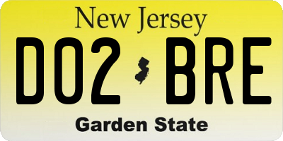 NJ license plate D02BRE
