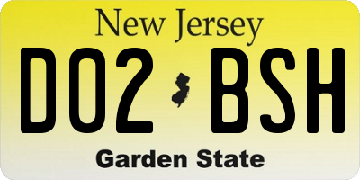 NJ license plate D02BSH