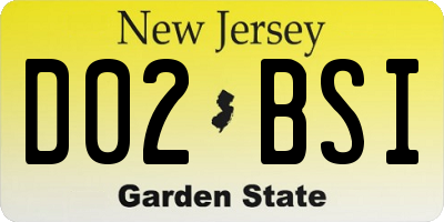 NJ license plate D02BSI