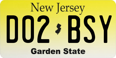 NJ license plate D02BSY