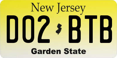 NJ license plate D02BTB