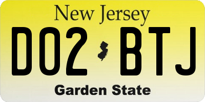 NJ license plate D02BTJ