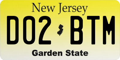 NJ license plate D02BTM