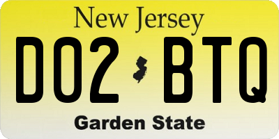NJ license plate D02BTQ