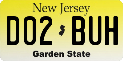 NJ license plate D02BUH