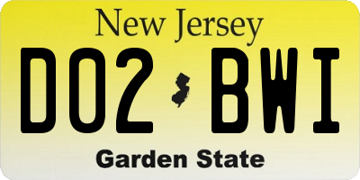 NJ license plate D02BWI
