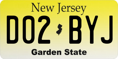 NJ license plate D02BYJ