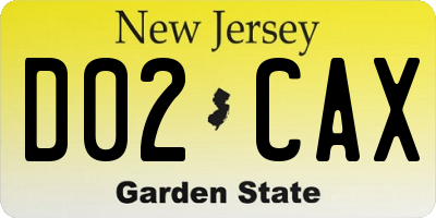 NJ license plate D02CAX