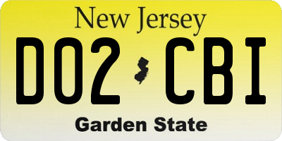 NJ license plate D02CBI