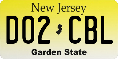 NJ license plate D02CBL
