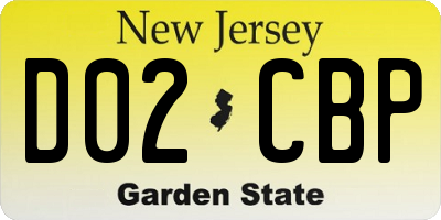 NJ license plate D02CBP