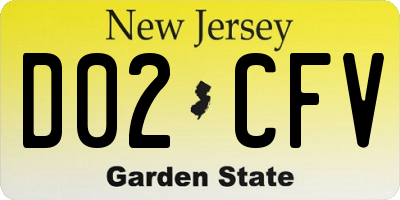 NJ license plate D02CFV