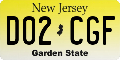 NJ license plate D02CGF