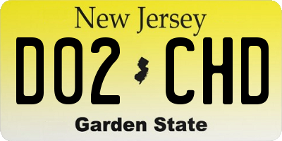 NJ license plate D02CHD