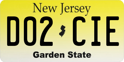 NJ license plate D02CIE