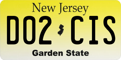 NJ license plate D02CIS
