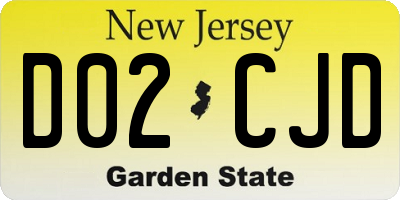 NJ license plate D02CJD