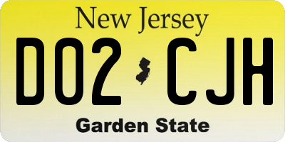 NJ license plate D02CJH