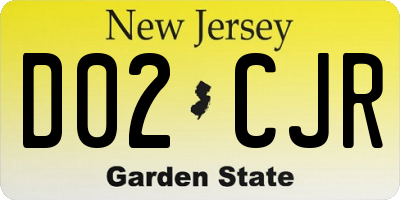 NJ license plate D02CJR