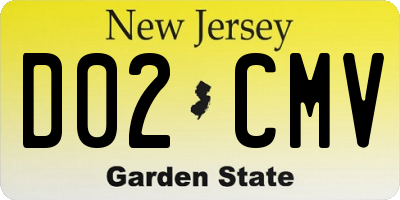 NJ license plate D02CMV