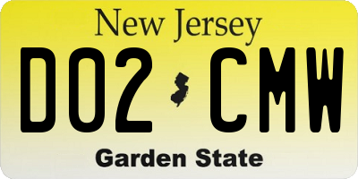 NJ license plate D02CMW