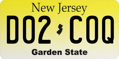 NJ license plate D02COQ