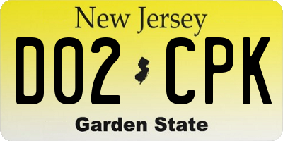 NJ license plate D02CPK