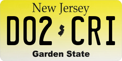 NJ license plate D02CRI