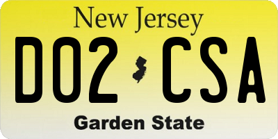 NJ license plate D02CSA