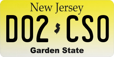 NJ license plate D02CSO