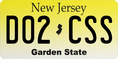 NJ license plate D02CSS