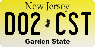 NJ license plate D02CST