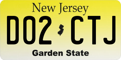 NJ license plate D02CTJ