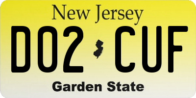 NJ license plate D02CUF