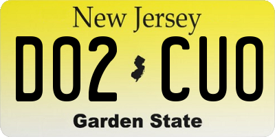 NJ license plate D02CUO