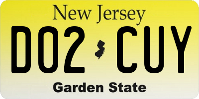 NJ license plate D02CUY