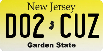 NJ license plate D02CUZ