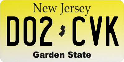 NJ license plate D02CVK