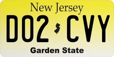 NJ license plate D02CVY