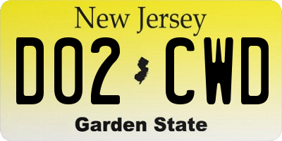 NJ license plate D02CWD