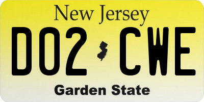 NJ license plate D02CWE