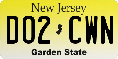 NJ license plate D02CWN