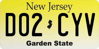 NJ license plate D02CYV