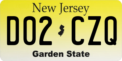 NJ license plate D02CZQ