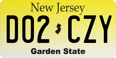NJ license plate D02CZY