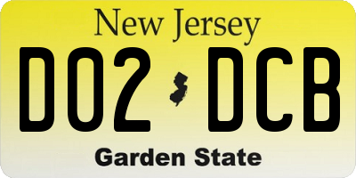 NJ license plate D02DCB