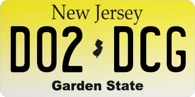 NJ license plate D02DCG
